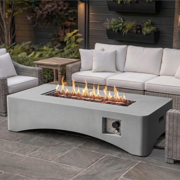 56 inch concrete propane fire pit table