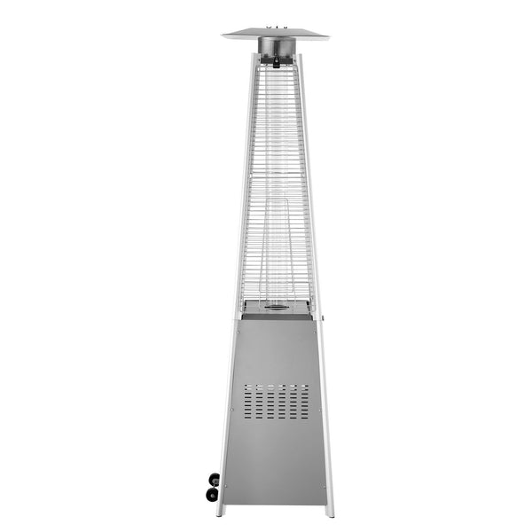 Silver propane glass tube patio heater
