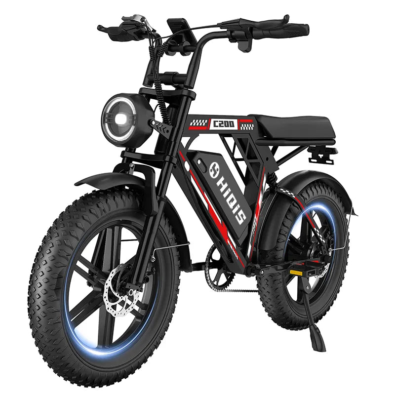 C200 moped style fat tire electric bike