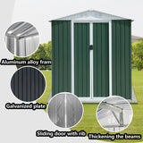 Small green garden shed