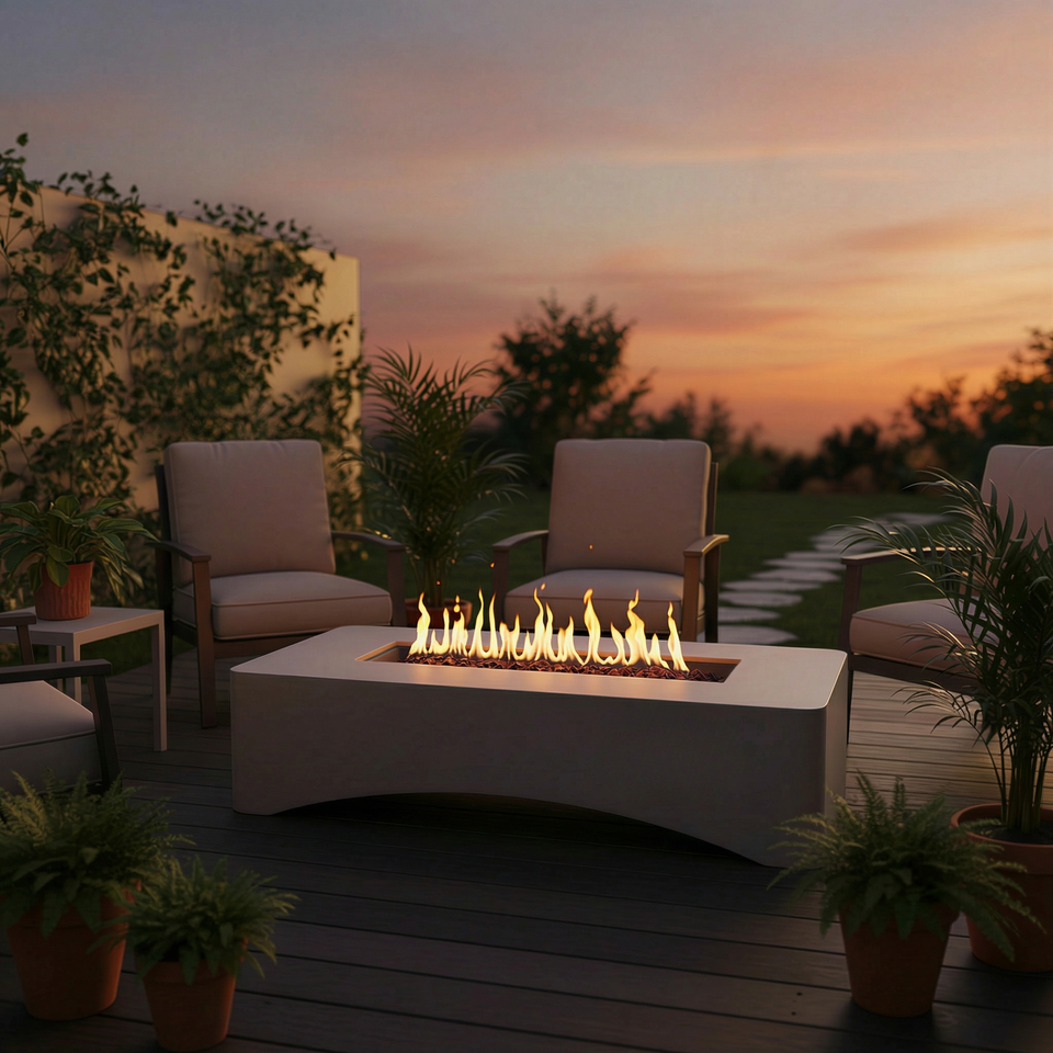 Fire table burner detail