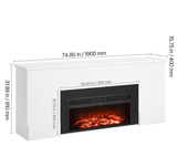 Electric fireplace console in living room