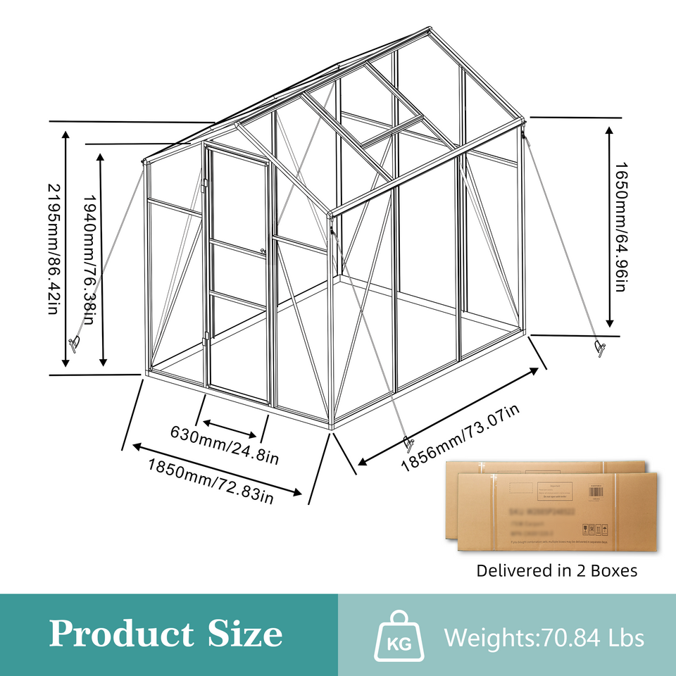 6x6 greenhouse dimensions