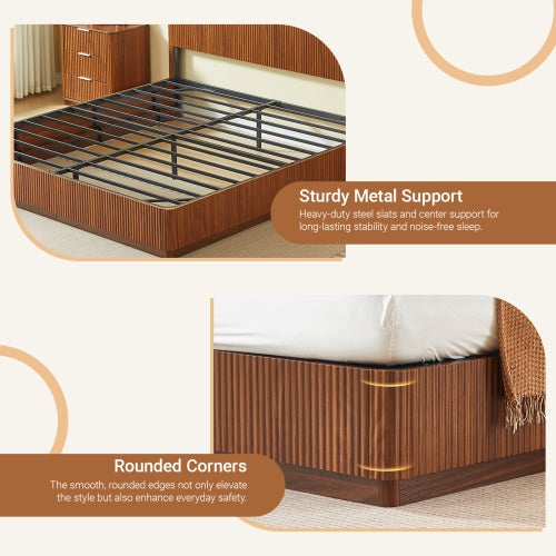 Wave grooved headboard detail