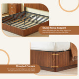 Wave grooved headboard detail