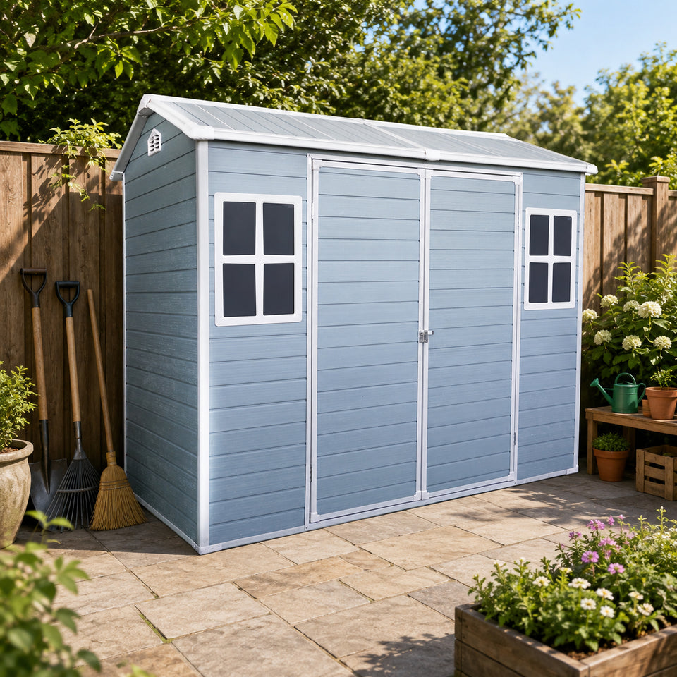 Resin shed interior