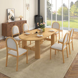 7-piece wood dining set with oval table and 6 chairs