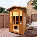 Outdoor red cedar far infrared sauna