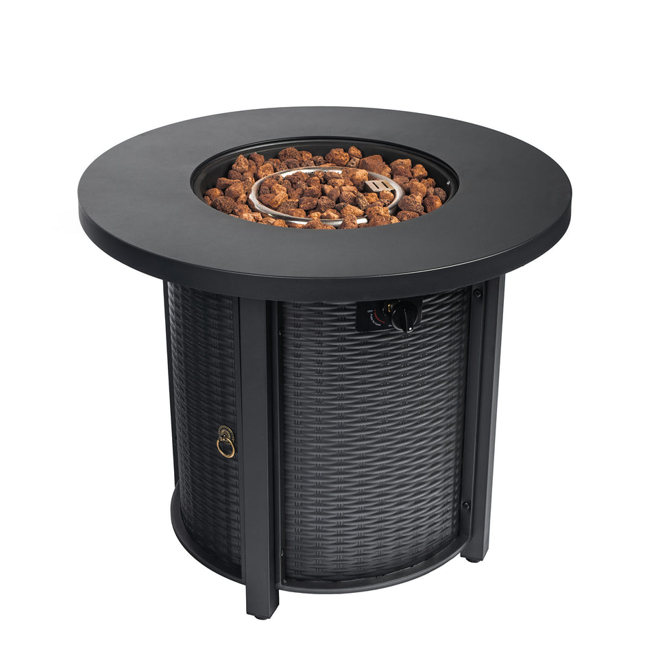 30 inch round propane fire pit table