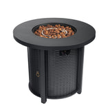30 inch round propane fire pit table