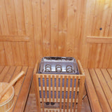 Sauna stove and benches