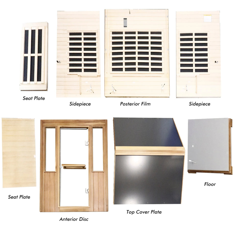 Infrared sauna panels and bench