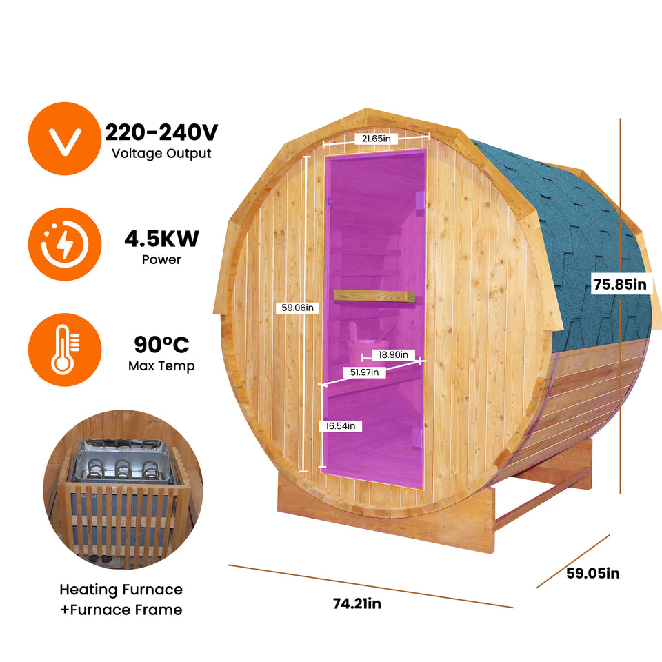 Traditional sauna wood interior