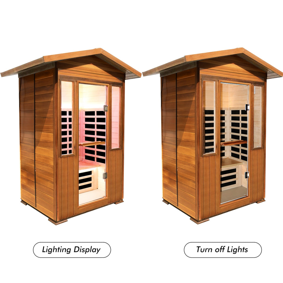 Red cedar sauna interior