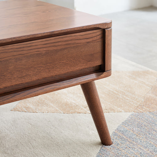 Solid wood coffee table in living room