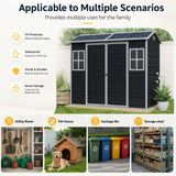 Plastic shed in garden