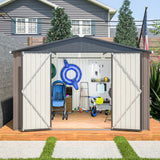 Galvanized steel garden shed