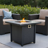 Propane fire pit table on patio