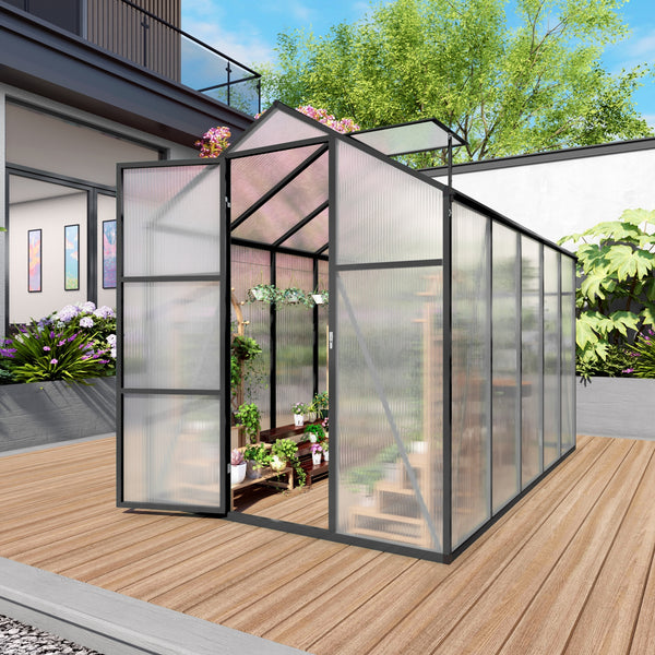 6x10 polycarbonate greenhouse with aluminum frame