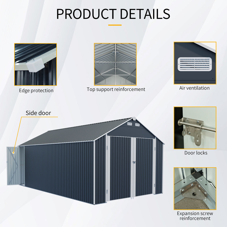Metal shed interior