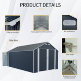 Metal shed interior