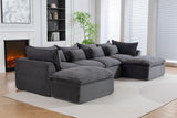 Cloud couch U-shaped corduroy sectional