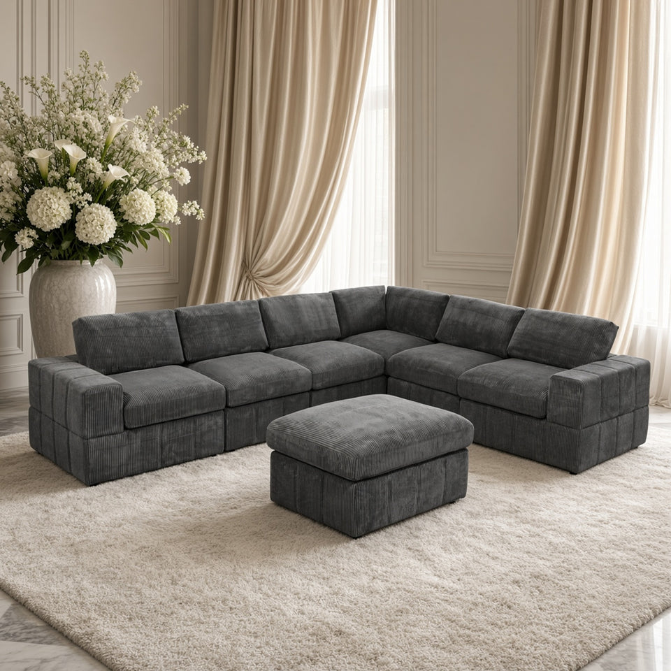 130 inch 7-piece modular sectional sofa