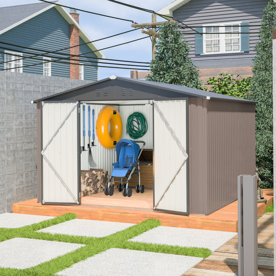 Metal shed interior storage