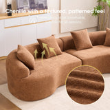 Compressed foam curved sectional sofa