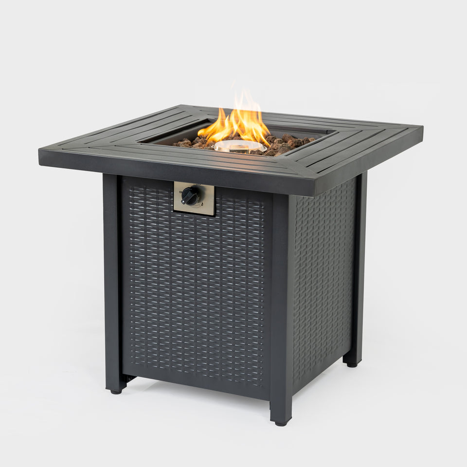 28 inch square propane fire pit table