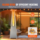 Glass tube patio heater flame