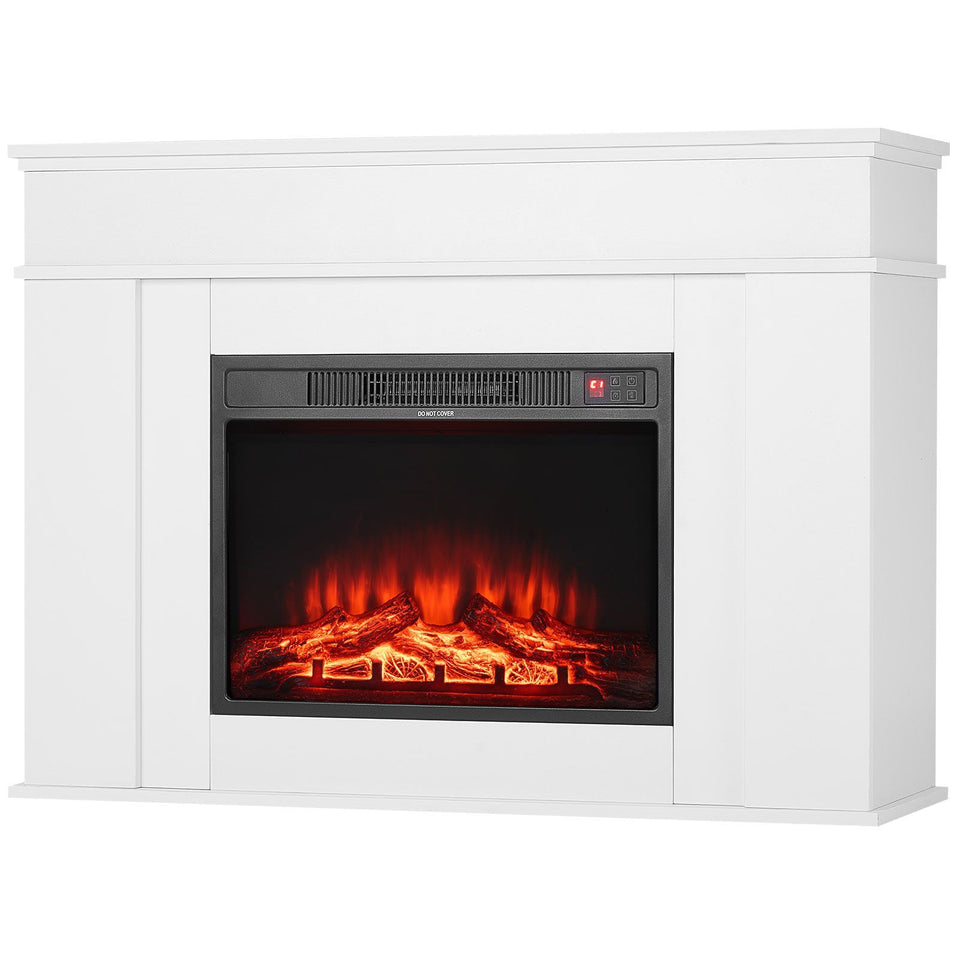 Electric fireplace heater in room