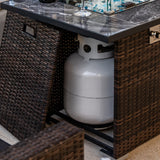 Wicker fire table details