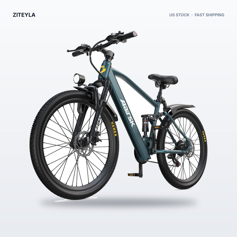 GT900 Electric Mountain Bike – 24" Dual Suspension, 21-Speed Shimano