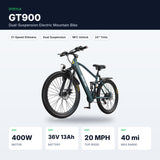 GT900 Electric Mountain Bike – 24" Dual Suspension, 21-Speed Shimano
