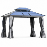 10 x 12 ft hardtop gazebo with aluminum frame on white background