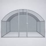 Chicken coop front view with door