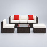 Wicker sectional sofa set front view