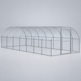 Chicken run side view showing full length