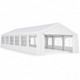 20 x 40 ft white heavy-duty party tent and carport on white background