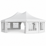 29 x 21 ft white wedding and event party tent on white background