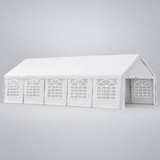 Party tent side view with cathedral windows
