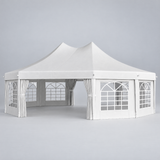 Event party tent front view with doors open