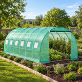 Tunnel greenhouse with vegetables growing inside