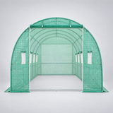 Tunnel greenhouse end view with door
