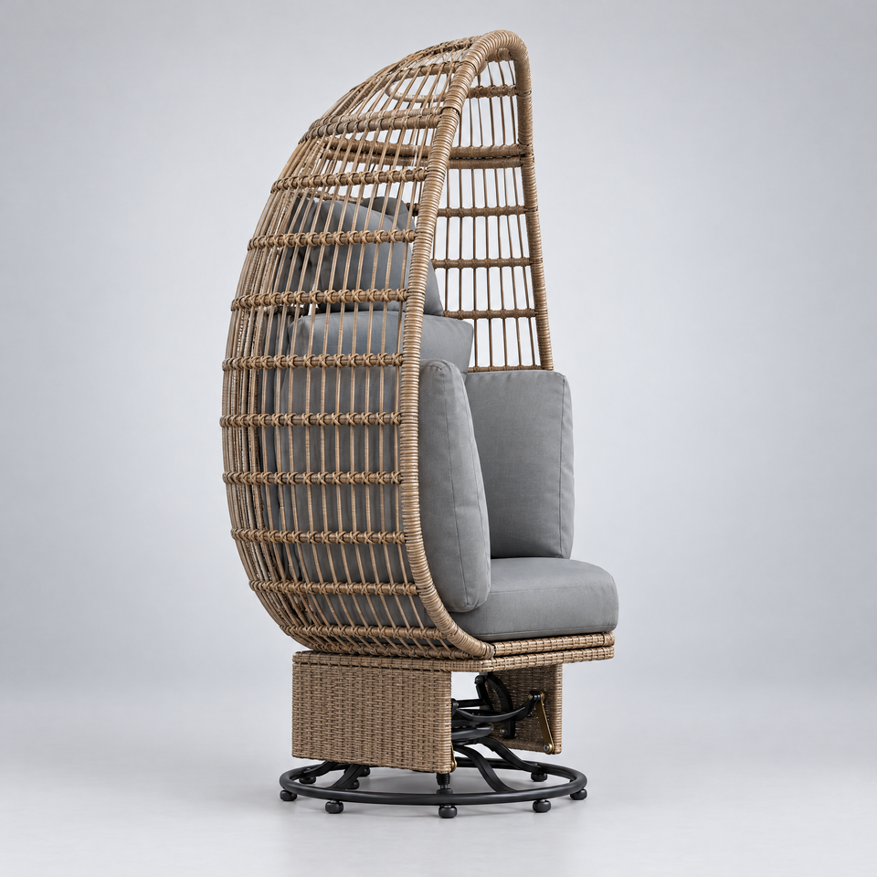 Egg chair side profile view