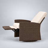 Recliner side view reclined with footrest lifted