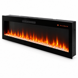 60-inch smart wall-mounted electric fireplace on white background