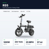 RS5 Folding Electric Bike – 14", Dual Suspension, 500W