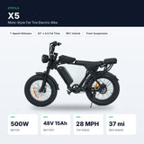 X5 Fat Tire Electric Bike – 20"×4.0, 7-Speed Shimano, 28 MPH